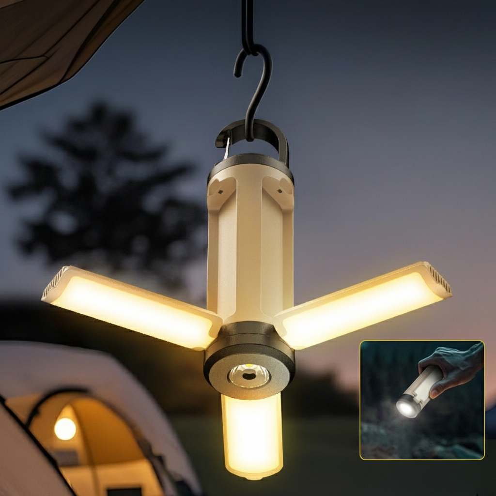Lámpara LED de Camping Plegable con Gancho y Carga USB - 2