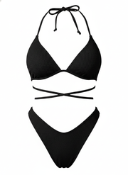 Bikini de tiras con espalda descubierta y copa con varilla - 1