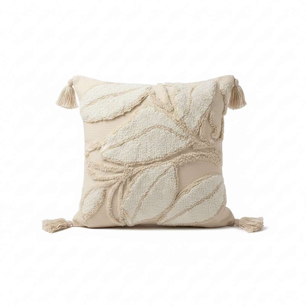 Funda de cojín decorativa con flecos estilo nórdico 45x45 cm - 1