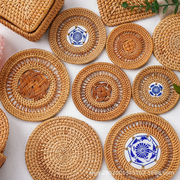 Posavasos de mimbre natural tejido a mano, varios tamaños - 1