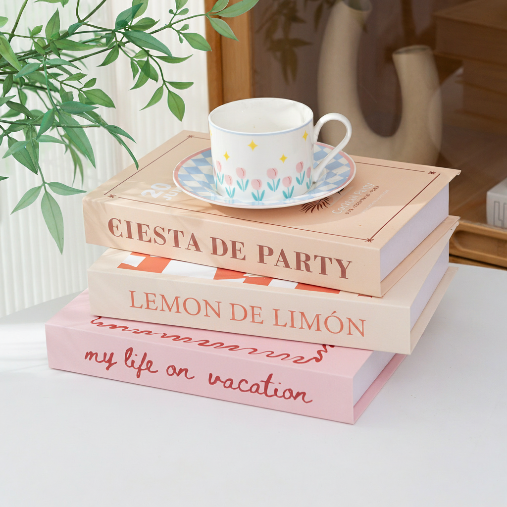 Libro Decorativo Plegable Estilo Moderno Negro y Gris - 3
