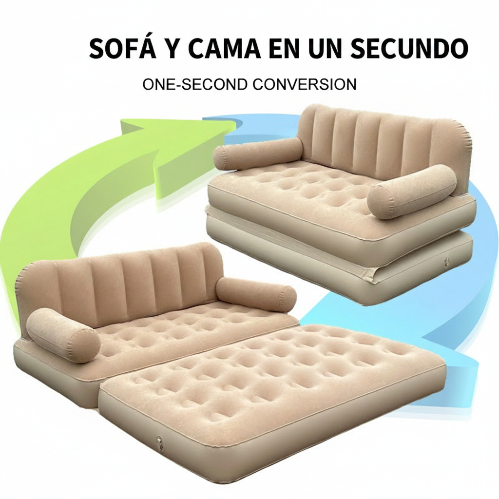 Sofá Cama Inflable Automático para Camping y Casa - 2
