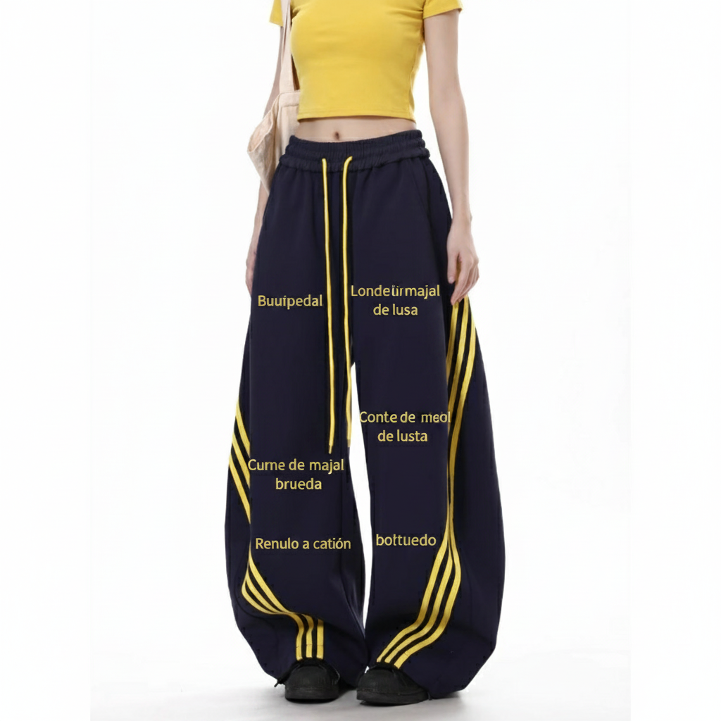 Pantalón deportivo de pierna ancha talla grande mujer - 3