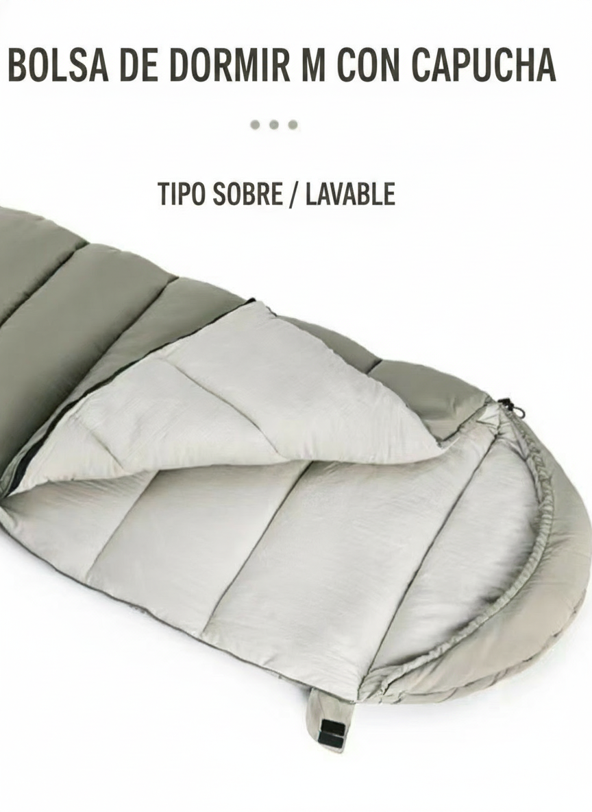 Sleeping Bag Tipo Sobre con Capucha para Adulto - 4