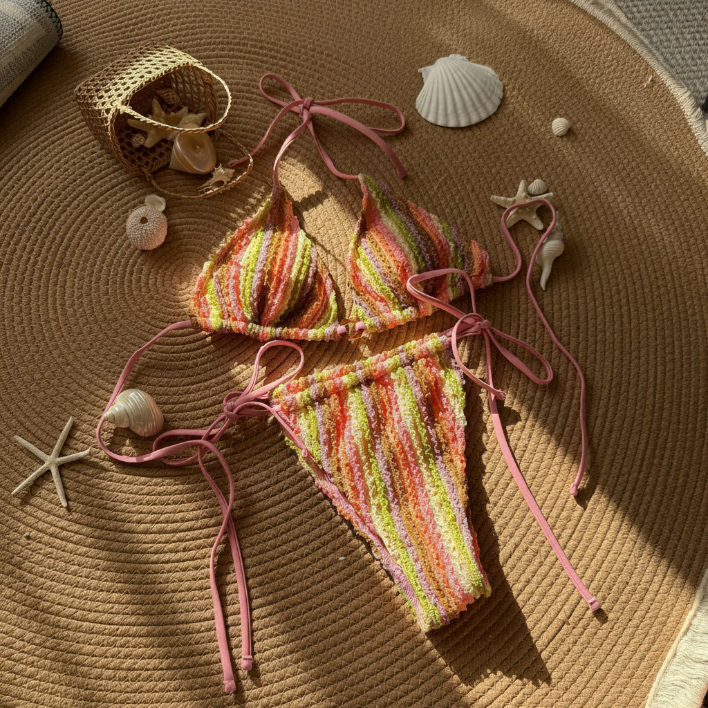 Bikini de Tiras con Jacquard y Relleno de Copa - 2
