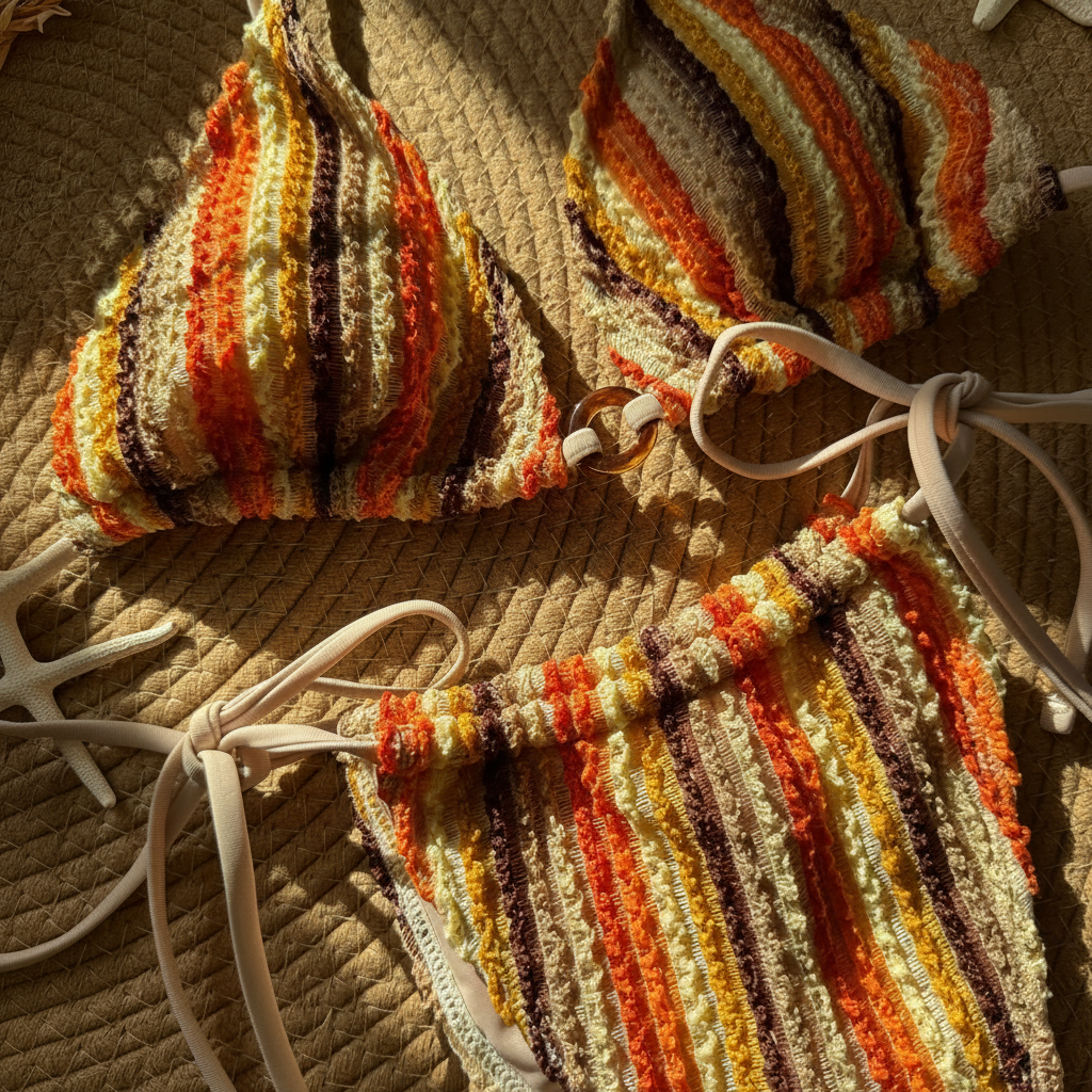 Bikini de Tiras con Jacquard y Relleno de Copa - 4
