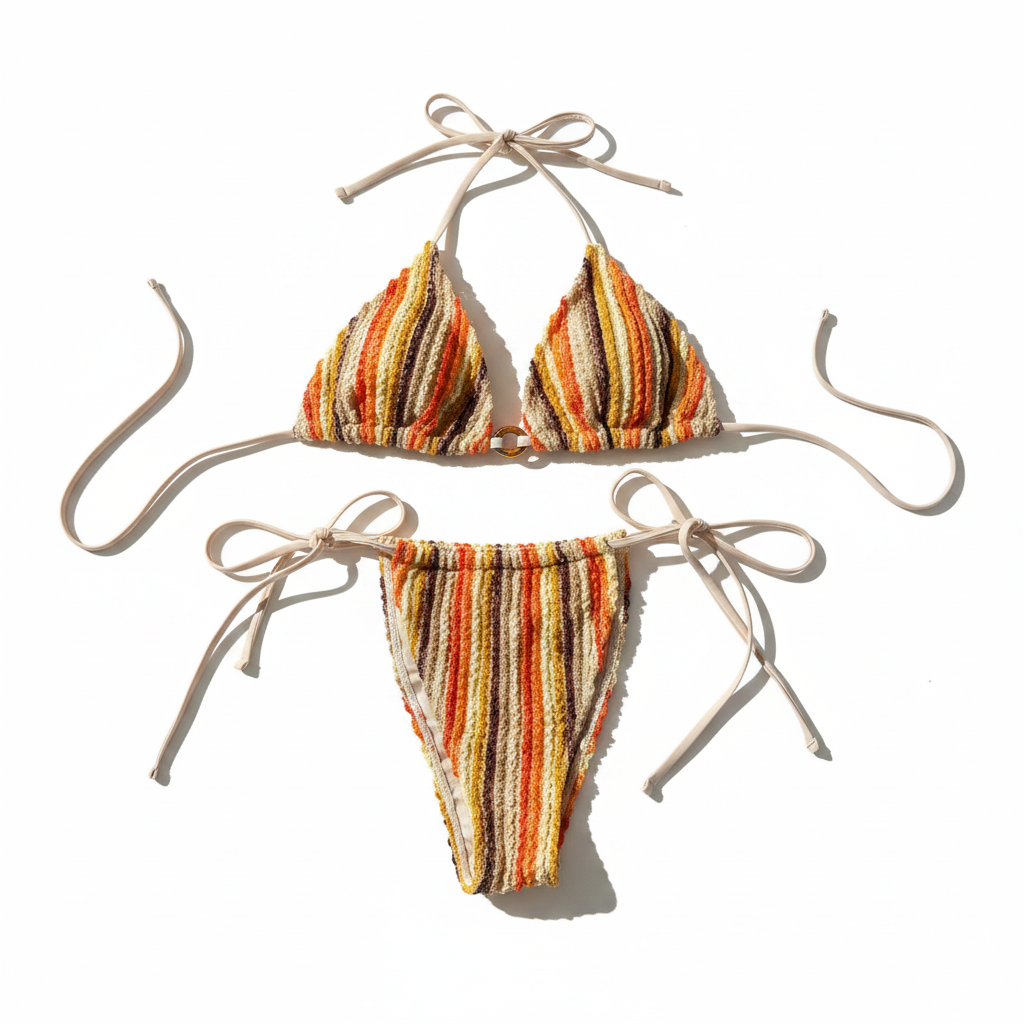 Bikini de Tiras con Jacquard y Relleno de Copa - 1
