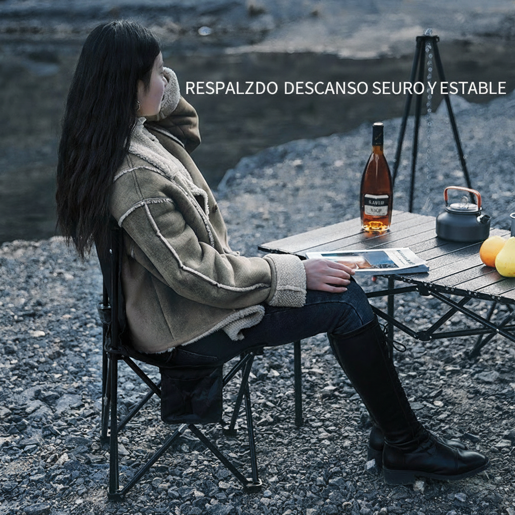 Silla plegable portátil para camping y picnic con bolsa - 3