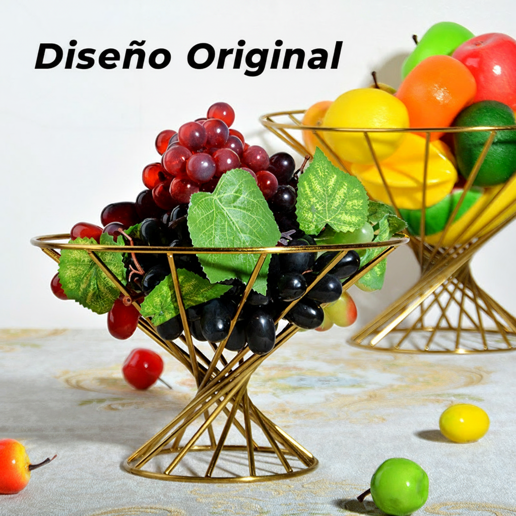 Frutero de metal calado decorativo estilo moderno - 3