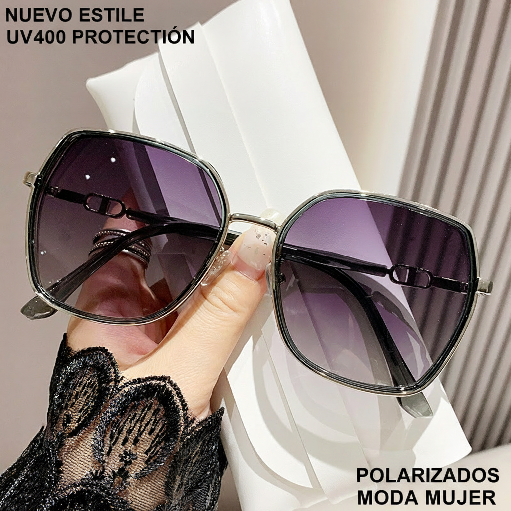 Lentes de Sol Marco Grande Cuadrado Protección UV380 - 3