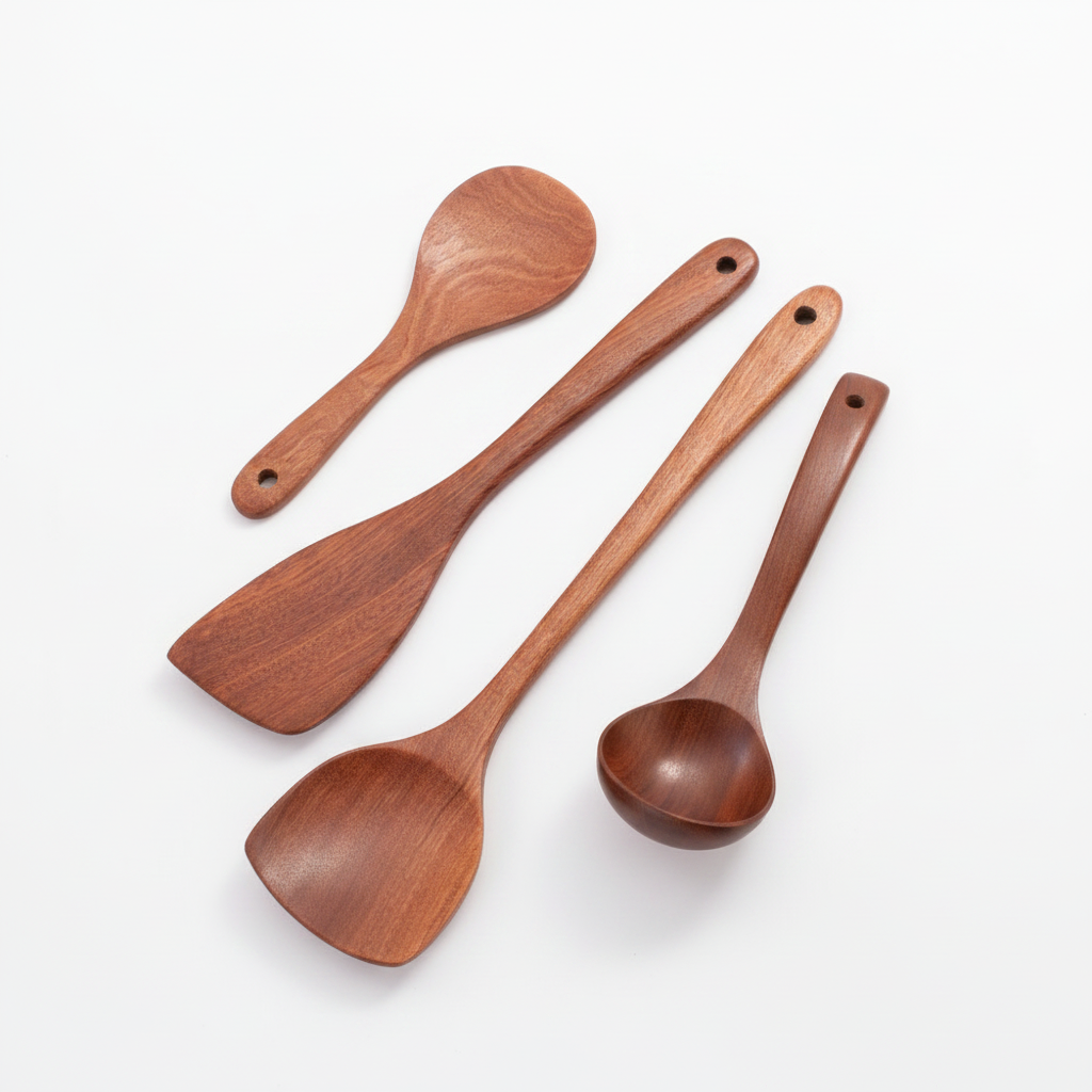 Set de utensilios de cocina madera de ébano 4 piezas - 1