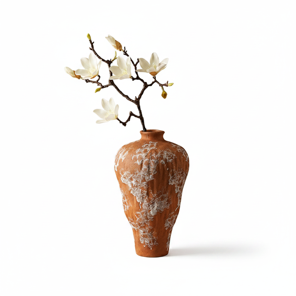 Florero de porcelana estilo wabi-sabi para sala - 1