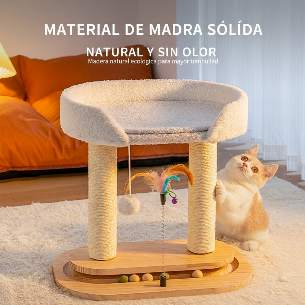 Árbol Rascador para Gatos con Plataforma Giratoria - 2