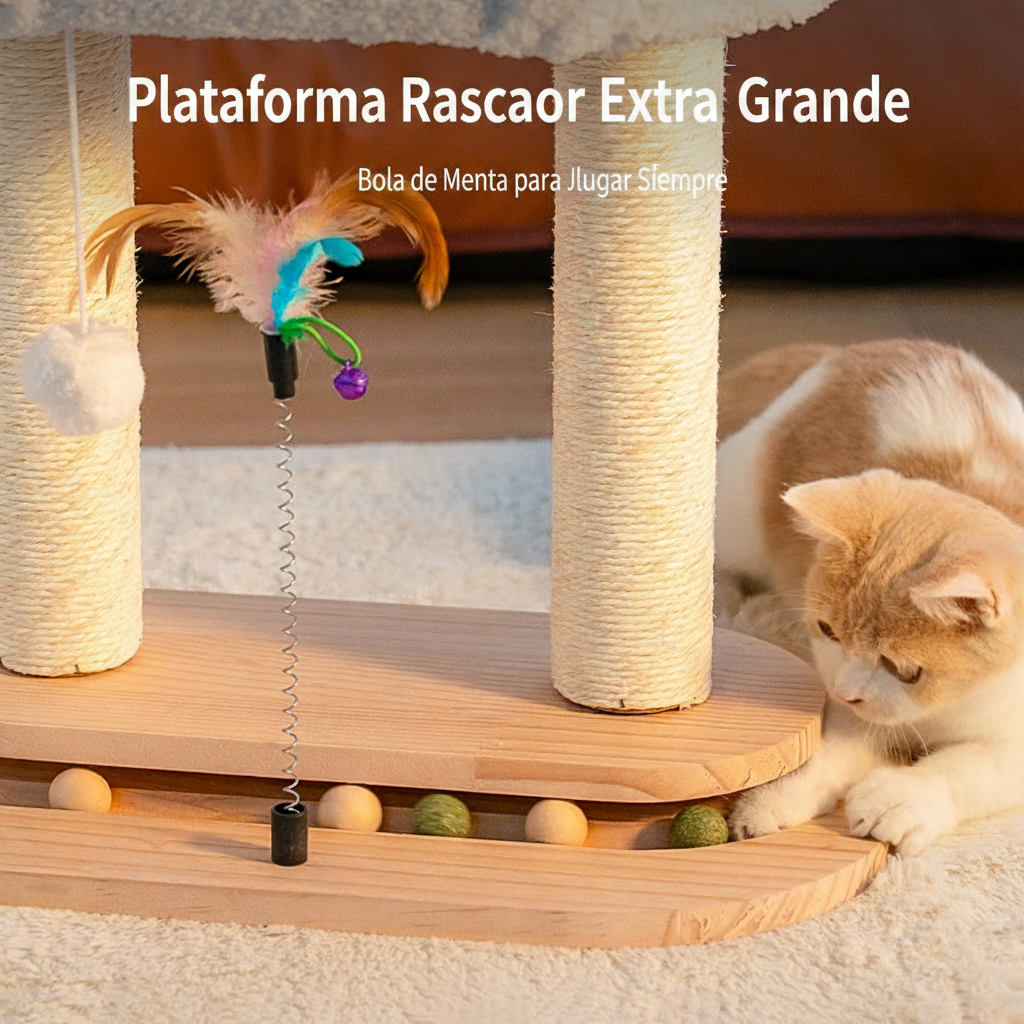 Árbol Rascador para Gatos con Plataforma Giratoria - 3