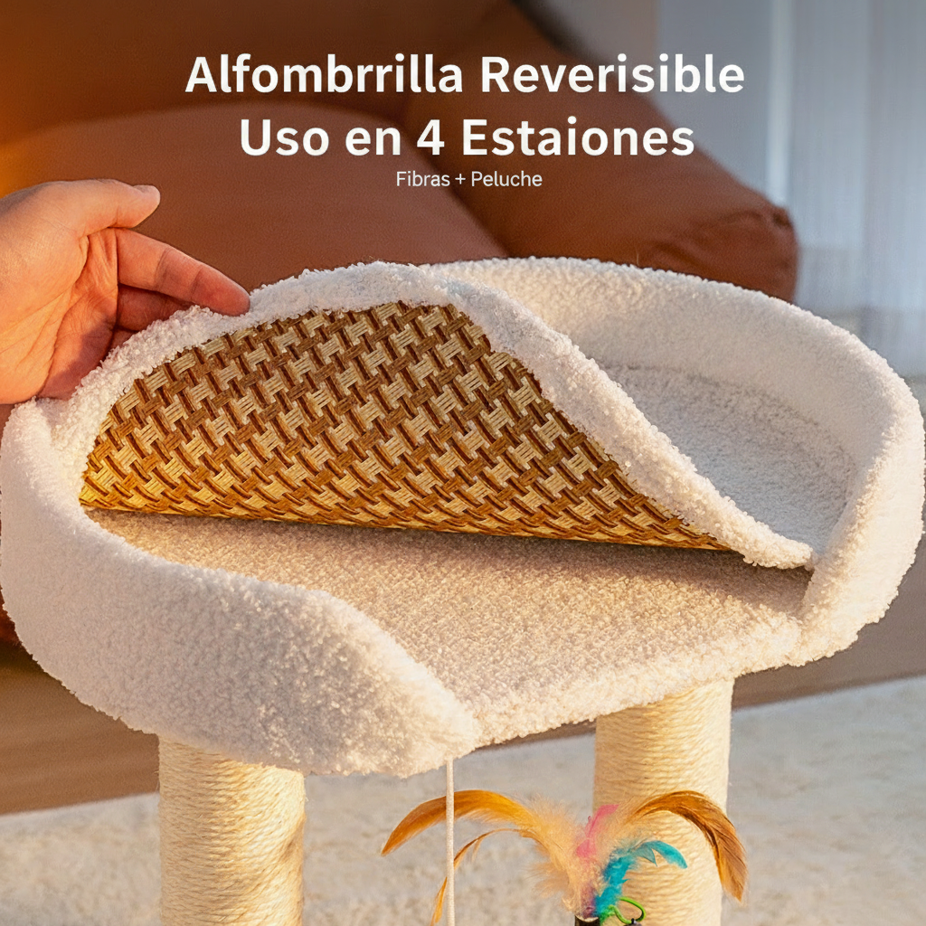 Árbol Rascador para Gatos con Plataforma Giratoria - 4