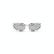 Lentes de sol punk estilo tech con marco plateado - 1