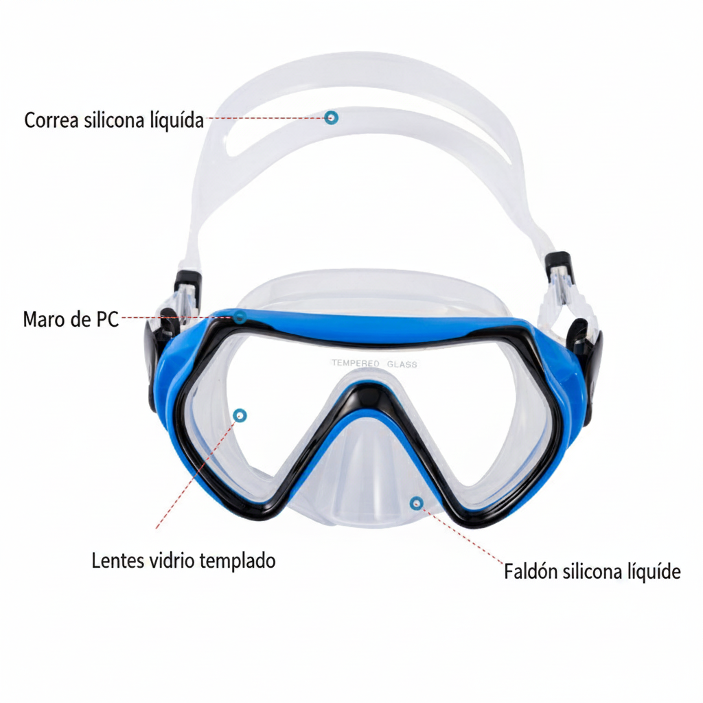 Kit de snorkel para niños: careta y tubo respirador - 2