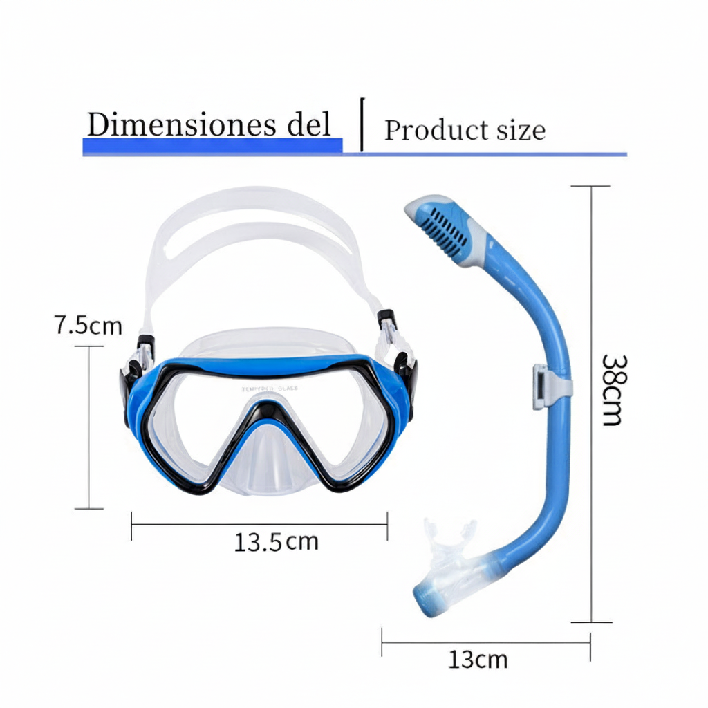 Kit de snorkel para niños: careta y tubo respirador - 3