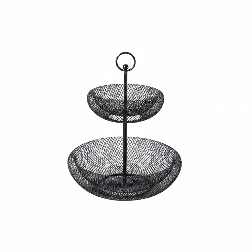 Frutero de metal de dos niveles estilo nórdico - 1