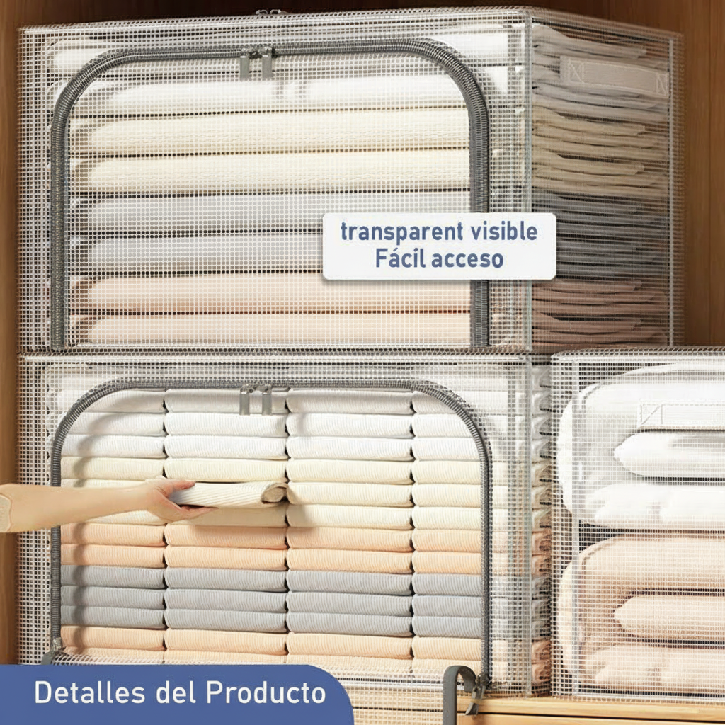 Caja organizadora plegable transparente 24L / 66L / 100L - 2
