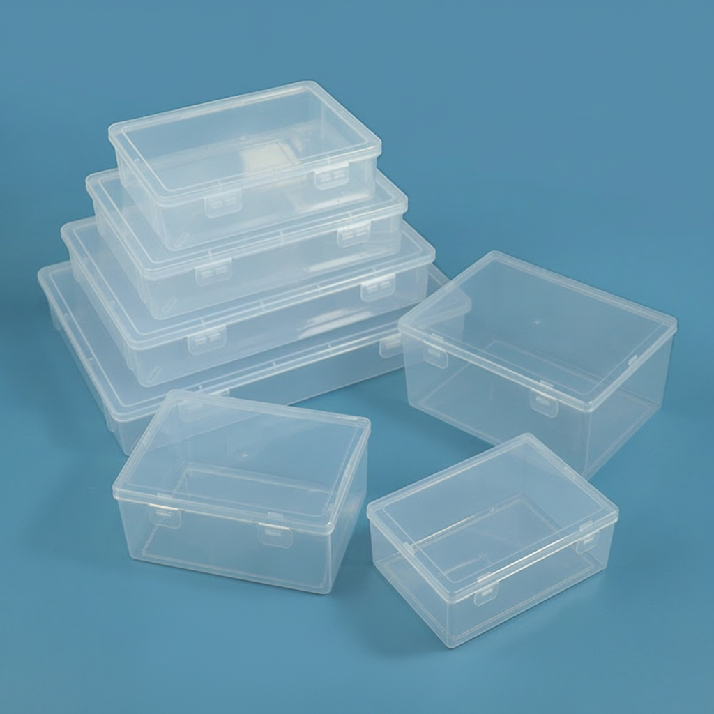 Caja organizadora transparente con tapa de plástico PP - 2