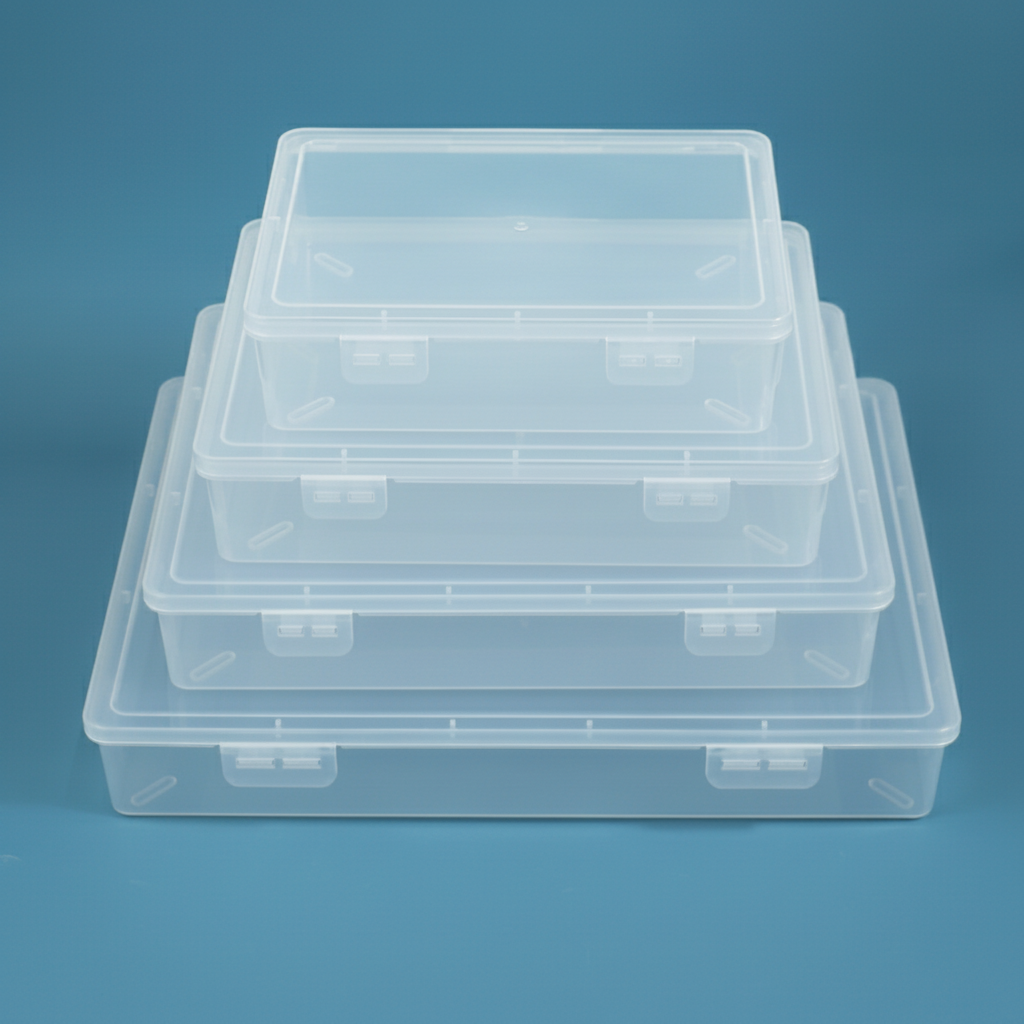 Caja organizadora transparente con tapa de plástico PP - 3