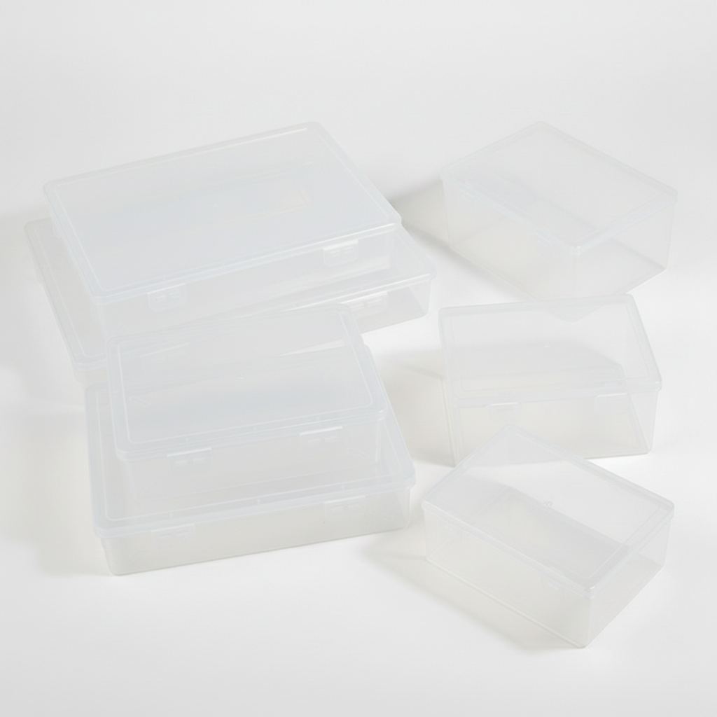 Caja organizadora transparente con tapa de plástico PP - 1