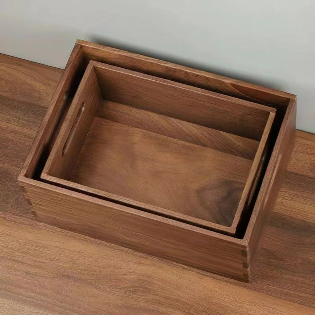 Organizador de escritorio madera maciza nogal negro - 2