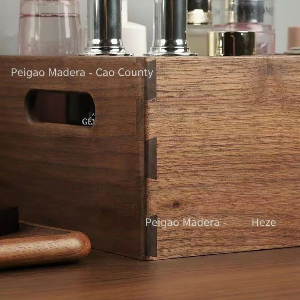 Organizador de escritorio madera maciza nogal negro - 3
