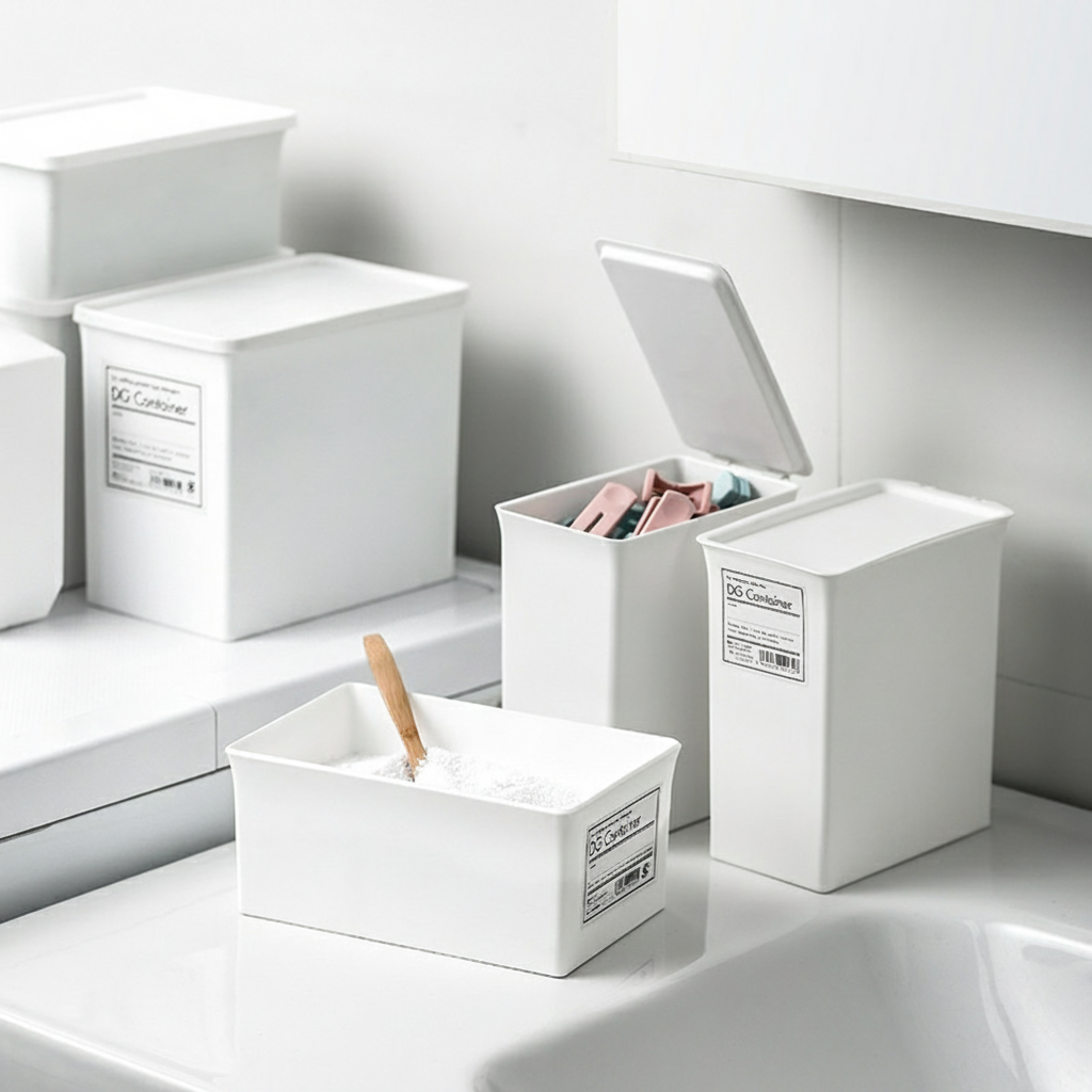 Caja organizadora de plástico con tapa abatible - 2