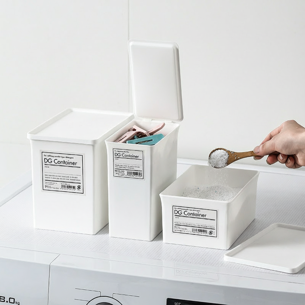 Caja organizadora de plástico con tapa abatible - 4