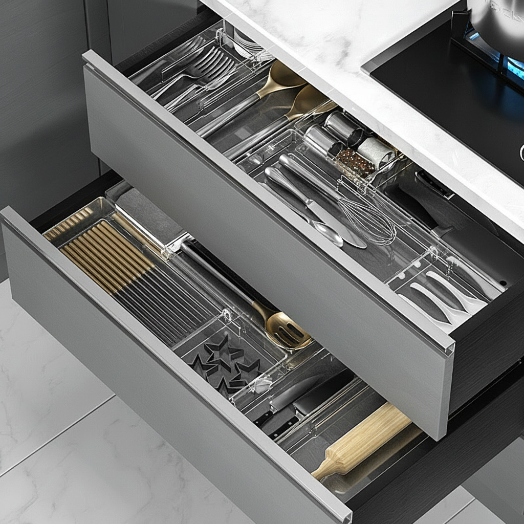 Organizador de cajones con divisores para cocina - 2