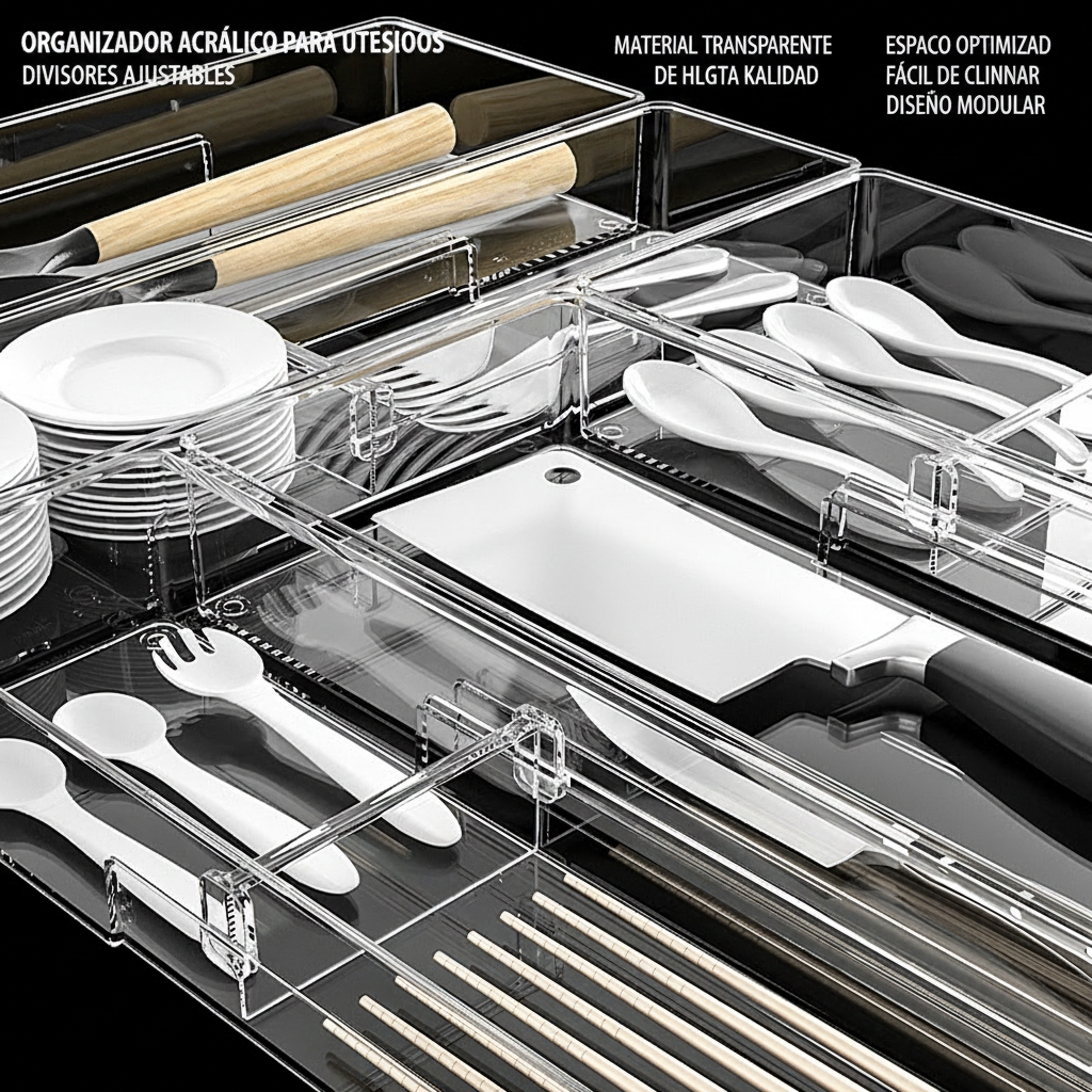 Organizador de cajones con divisores para cocina - 3