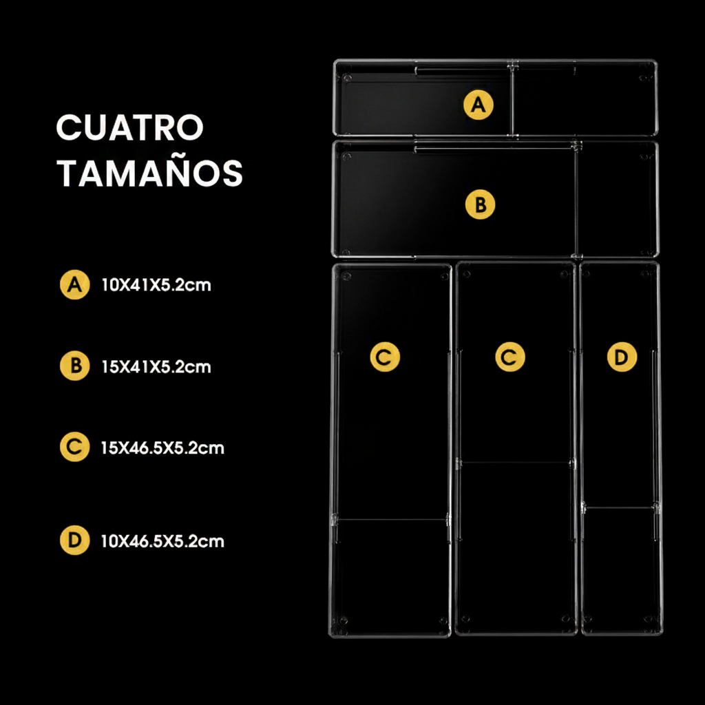 Organizador de cajones con divisores para cocina - 4