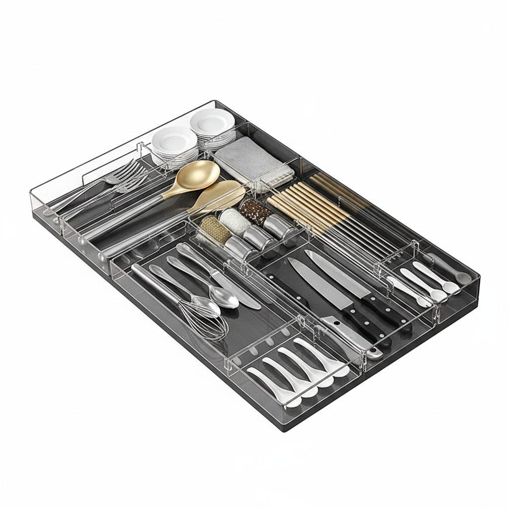 Organizador de cajones con divisores para cocina - 1