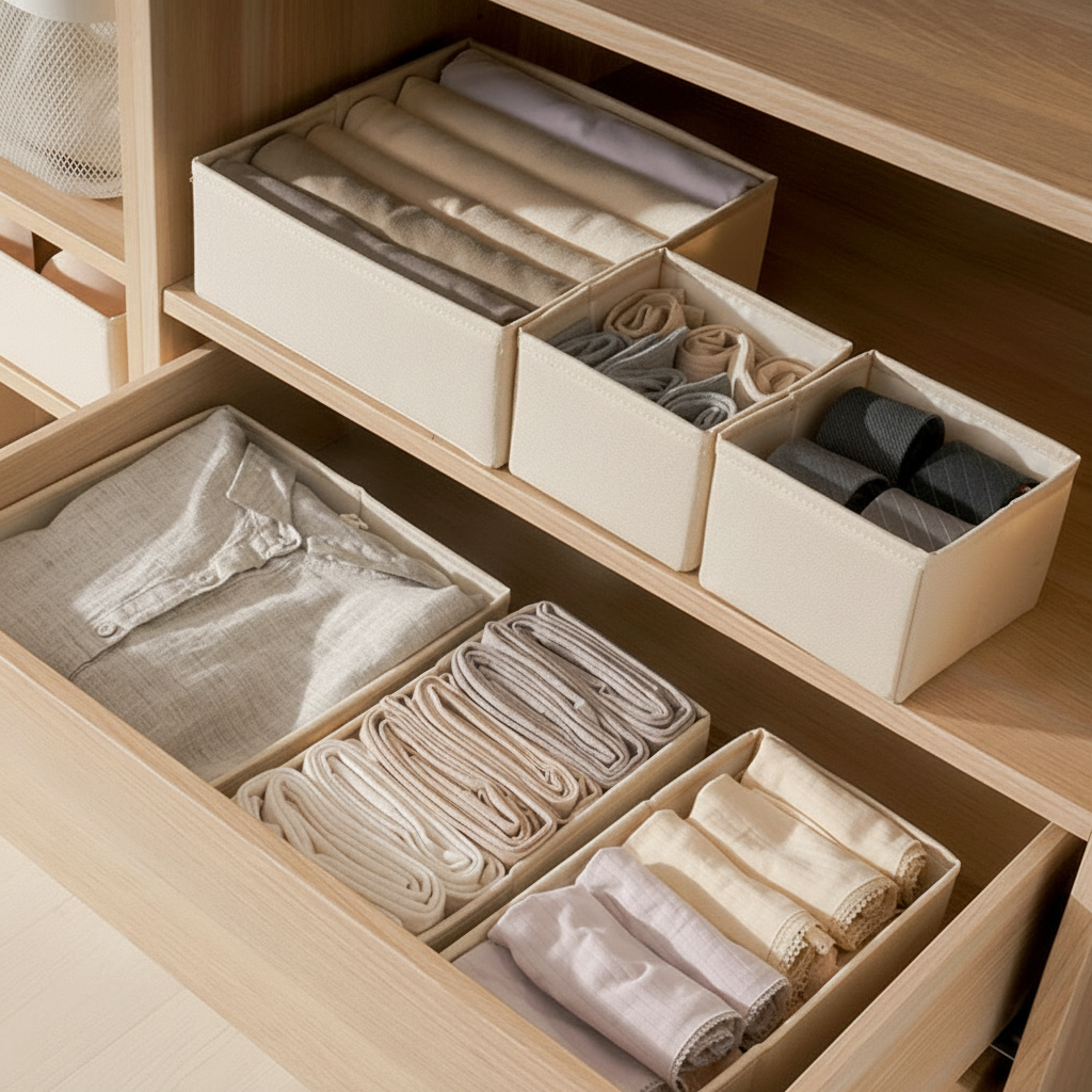 Caja organizadora de tela para cajón y ropa interior - 3