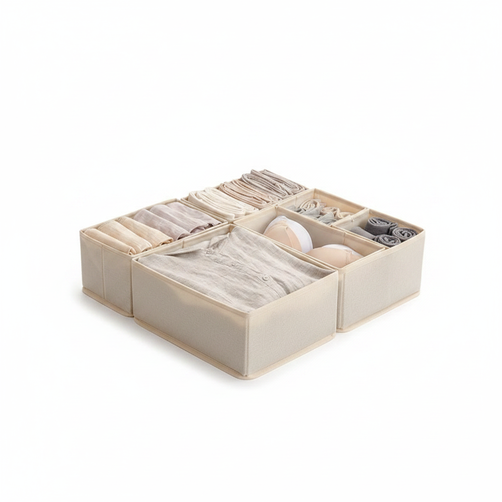 Caja organizadora de tela para cajón y ropa interior - 1