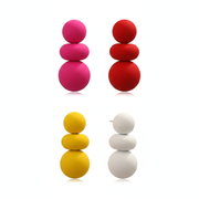 Aretes de bola coloridos con acabado spray mujer - 1