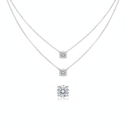 Collar de clavícula con dije de zirconia mini solitario - 1