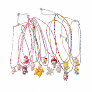 Collar de bolitas con dije kawaii estilo coreano - 1