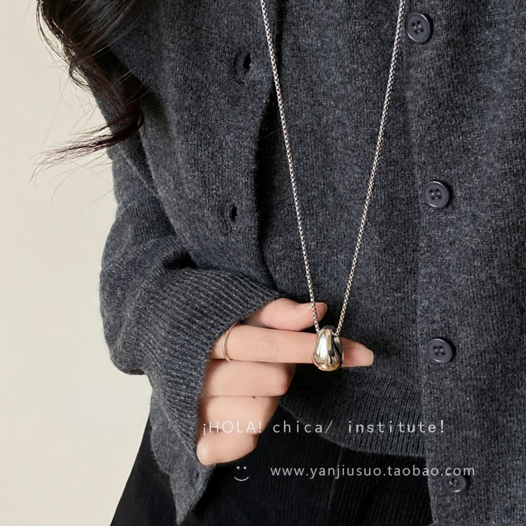 Collar Minimalista con Dije Gota de Agua para Mujer - 3