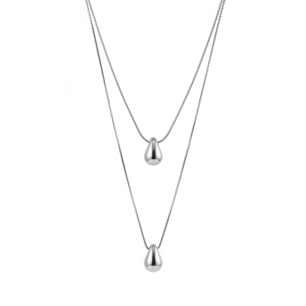 Collar Minimalista con Dije Gota de Agua para Mujer - 1