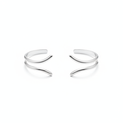 Set de Pulsera y Anillo Plateado Liso 2 Piezas - 1