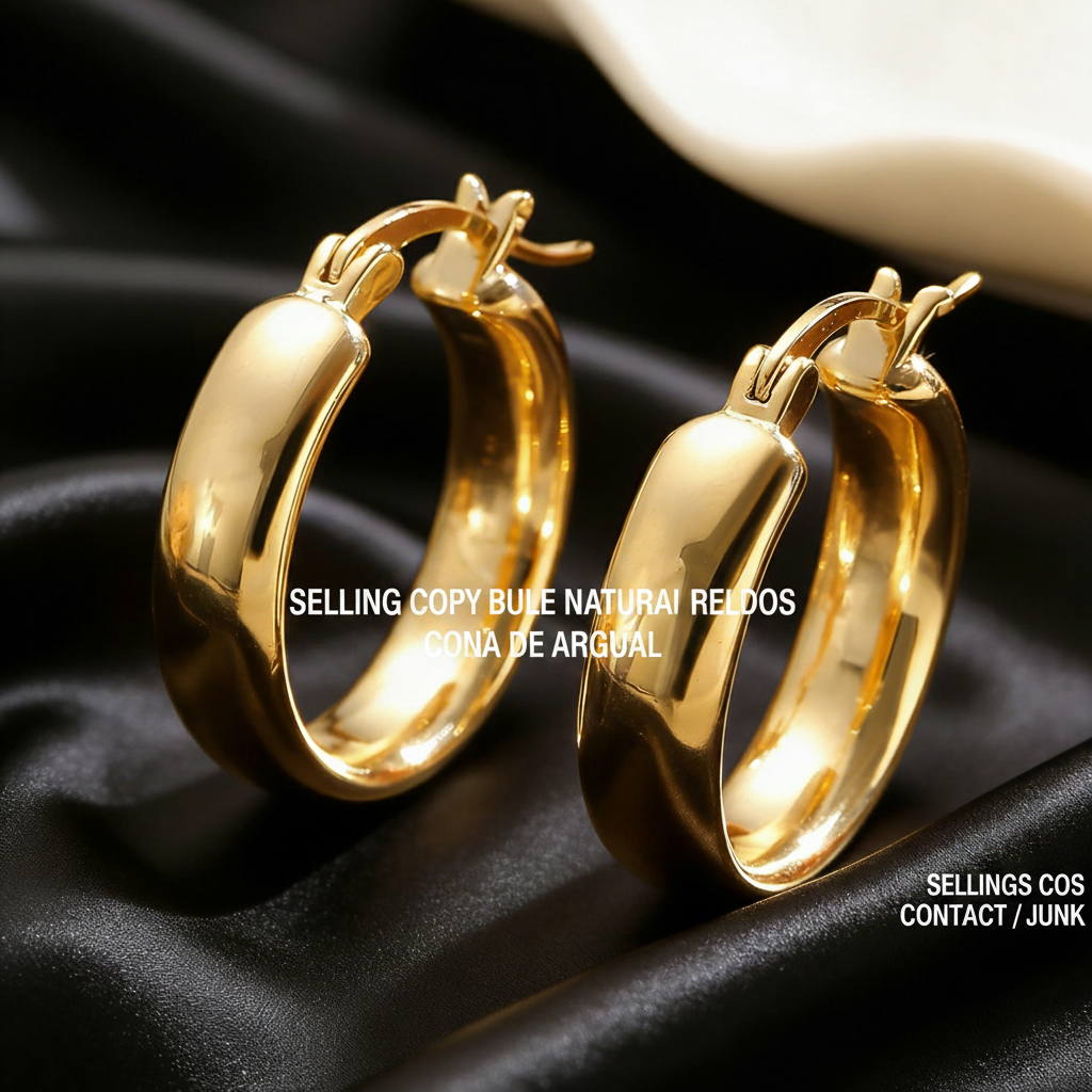 Aretes de aro geométricos dorados estilo minimalista - 3