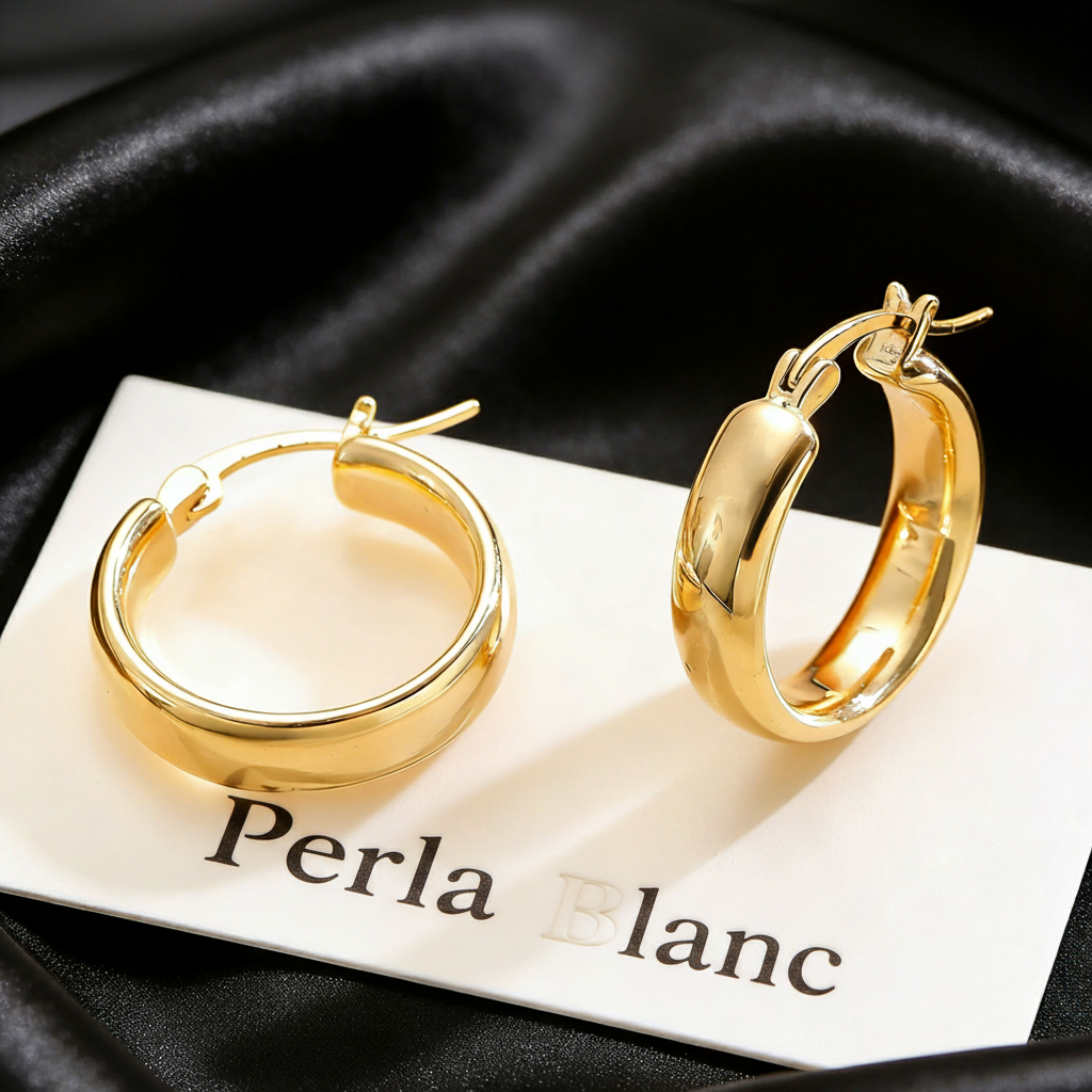 Aretes de aro geométricos dorados estilo minimalista - 4