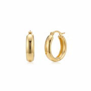 Aretes de aro geométricos dorados estilo minimalista - 1