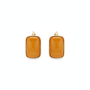 Aretes Cuadrados de Miel Ámbar Natural con Plata 925 - 1
