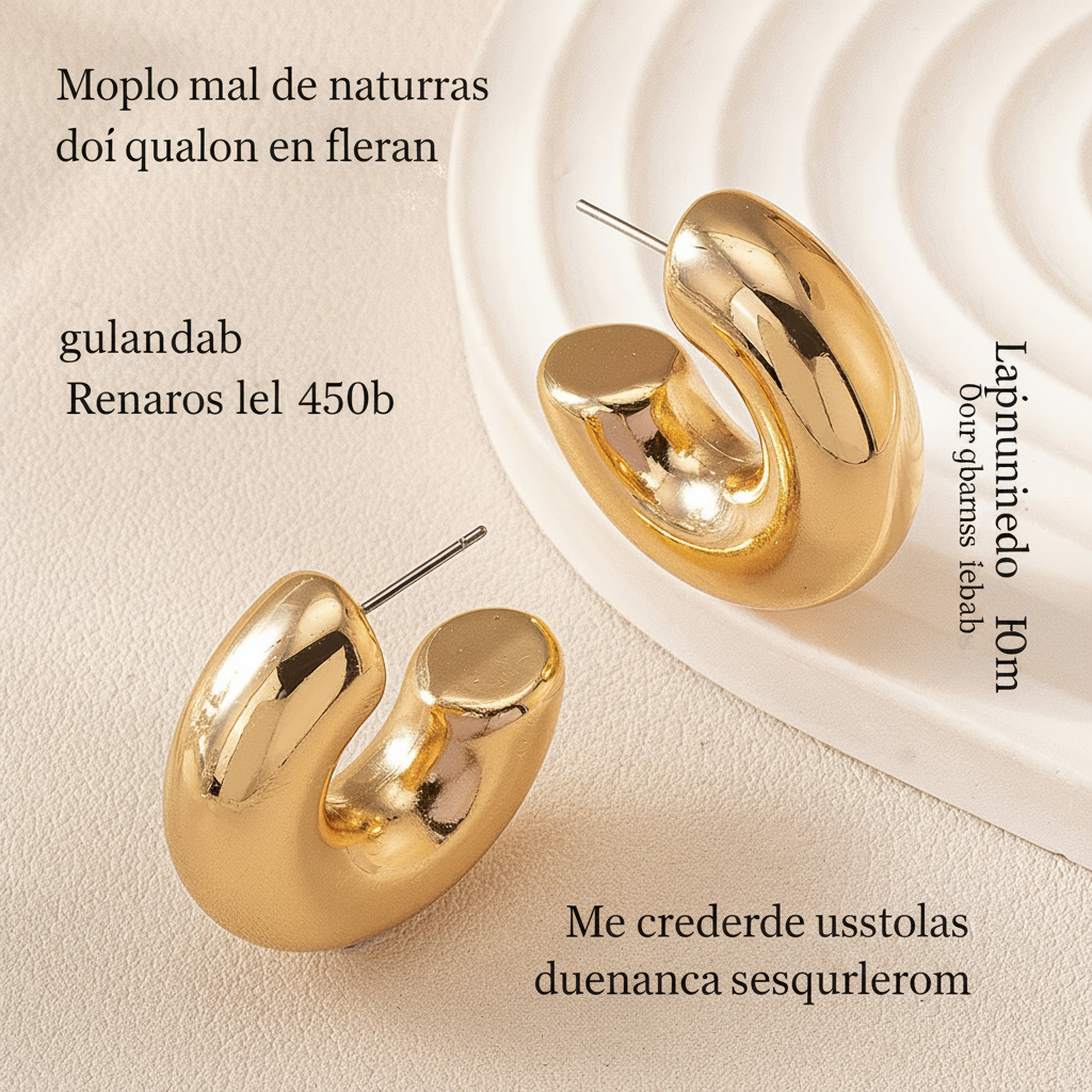 Aretes de aro en C modernos y minimalistas - 2