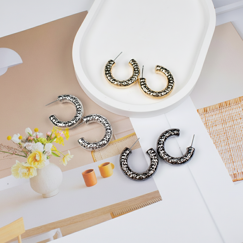 Aretes geométricos de acrílico estilo retro y moderno - 2