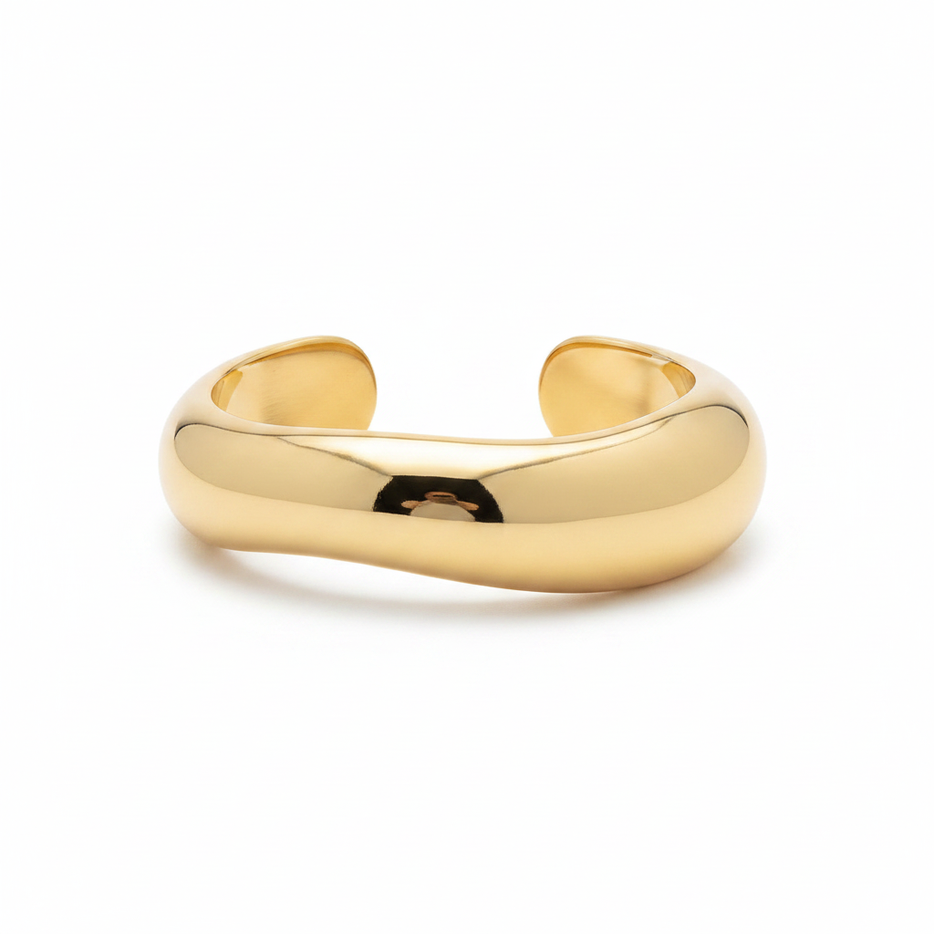 Pulsera Geométrica Metálica Estilo Statement Dorado - 1